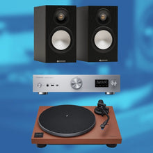 Load image into Gallery viewer, Technics SL-40CBT Turntable, SU-GX70 Amplifier & Monitor Bronze Bookshelf Speakers Bundle