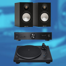 Load image into Gallery viewer, Technics SL-40CBT Turntable, SU-GX70 Amplifier & Monitor Bronze Bookshelf Speakers Bundle