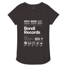 Load image into Gallery viewer, Bondi Records women’s ingredient t-shirt - dark - Bondi Records