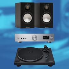Load image into Gallery viewer, Technics SL - 40CBT Turntable, SU - GX70 Amplifier & Monitor Bronze Bookshelf Speakers Bundle - Bondi Records