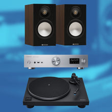 Load image into Gallery viewer, Technics SL - 40CBT Turntable, SU - GX70 Amplifier & Monitor Bronze Bookshelf Speakers Bundle - Bondi Records