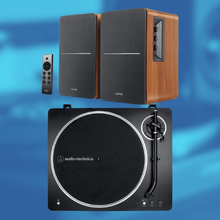 Load image into Gallery viewer, Vinyl Starter Kit – Audio Technica LP70XBT Turntable & Edifier R1280 DB 2.0 Studio Speakers Bundle - Bondi Records