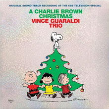 Load image into Gallery viewer, Vince Guaraldi Trio - A Charlie Brown Christmas - Green Mettalic w/ Red & Gold Swirl Vinyl LP Record