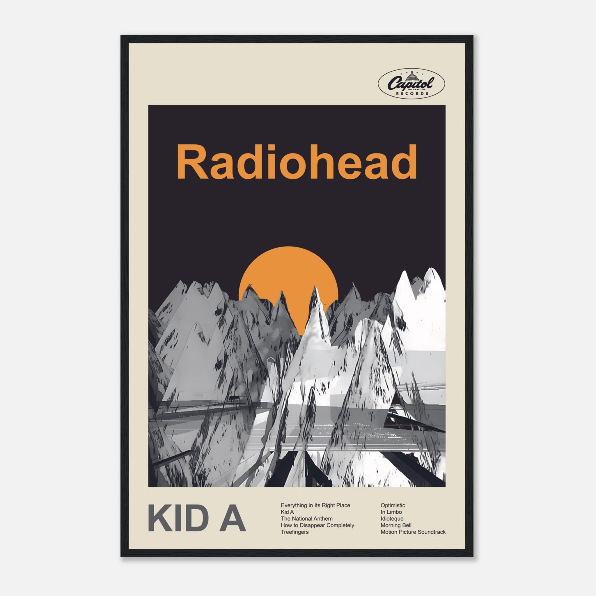 RADIOHEAD KID A ポスター Radiohead - Kid A - Framed Poster - Bondi Records