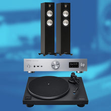 Load image into Gallery viewer, Technics SL-40CBT Turntable, SU-GX70 Amp &amp; Monitor Bronze Floorstanding Speakers Bundle
