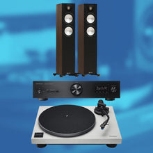 Load image into Gallery viewer, Technics SL-40CBT Turntable, SU-GX70 Amp &amp; Monitor Bronze Floorstanding Speakers Bundle
