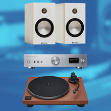 Load image into Gallery viewer, Technics SL-40CBT Turntable, SU-GX70 Amplifier &amp; Monitor Bronze Bookshelf Speakers Bundle
