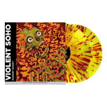 Load image into Gallery viewer, Violent Soho – Hungry Ghost - 10th Anniversary Translucent Yellow with Orange and Red Splatter Vinyl LP Record
