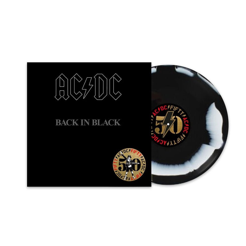 AC/DC - Back In Black - 50th Anniversary Black & White Vinyl LP Record - Bondi Records