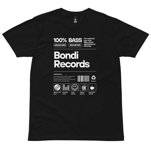Bondi Records men's ingredient t-shirt - dark - Bondi Records