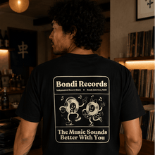 Load image into Gallery viewer, Bondi Records – The Music Sounds Better With You – Dark T-Shirt - Bondi Records
