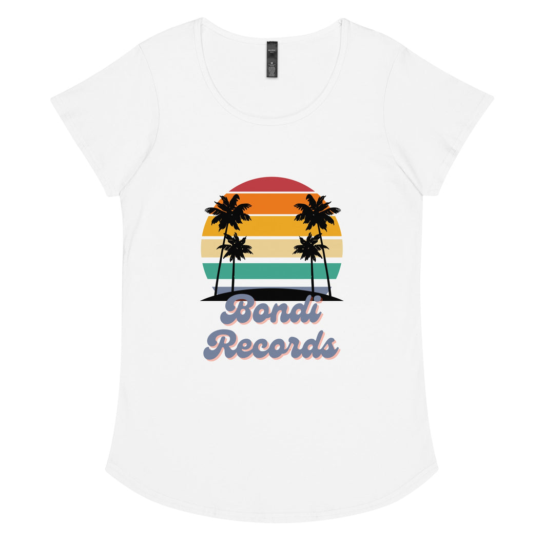 Bondi Records women’s retro beach t-shirt - light - Bondi Records