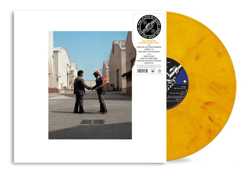 Pink Floyd - Wish You Were Here (50th Anniversary) - Yellow Flame Vinyl LP Record - Bondi Records
