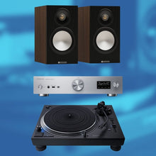 Load image into Gallery viewer, Technics SL - 1210GR2 Turntable, SU - GX70 Amp &amp; Monitor Bronze Bookshelf Speakers Bundle - Bondi Records
