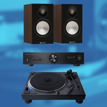 Load image into Gallery viewer, Technics SL - 1210GR2 Turntable, SU - GX70 Amp &amp; Monitor Bronze Bookshelf Speakers Bundle - Bondi Records
