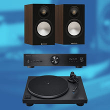 Load image into Gallery viewer, Technics SL - 40CBT Turntable, SU - GX70 Amplifier &amp; Monitor Bronze Bookshelf Speakers Bundle - Bondi Records
