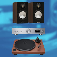 Load image into Gallery viewer, Technics SL - 40CBT Turntable, SU - GX70 Amplifier &amp; Monitor Bronze Bookshelf Speakers Bundle - Bondi Records
