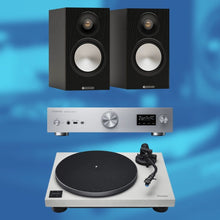 Load image into Gallery viewer, Technics SL - 40CBT Turntable, SU - GX70 Amplifier &amp; Monitor Bronze Bookshelf Speakers Bundle - Bondi Records
