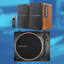 Load image into Gallery viewer, Vinyl Starter Kit – Audio Technica LP70XBT Turntable &amp; Edifier R1280 DB 2.0 Studio Speakers Bundle - Bondi Records
