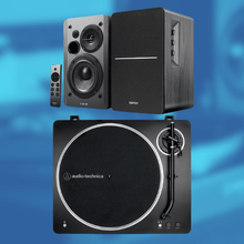 Load image into Gallery viewer, Vinyl Starter Kit – Audio Technica LP70XBT Turntable &amp; Edifier R1280 DB 2.0 Studio Speakers Bundle - Bondi Records
