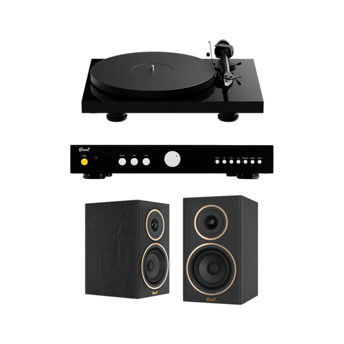 Vinyl Starter Kit - Pro - Ject Debut EVO 2 Turntable with Encel Amplifier & Speakers - Black - Bondi Records