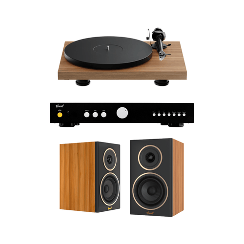 Vinyl Starter Kit - Pro - Ject Debut EVO 2 Turntable with Encel Amplifier & Speakers - Walnut - Bondi Records