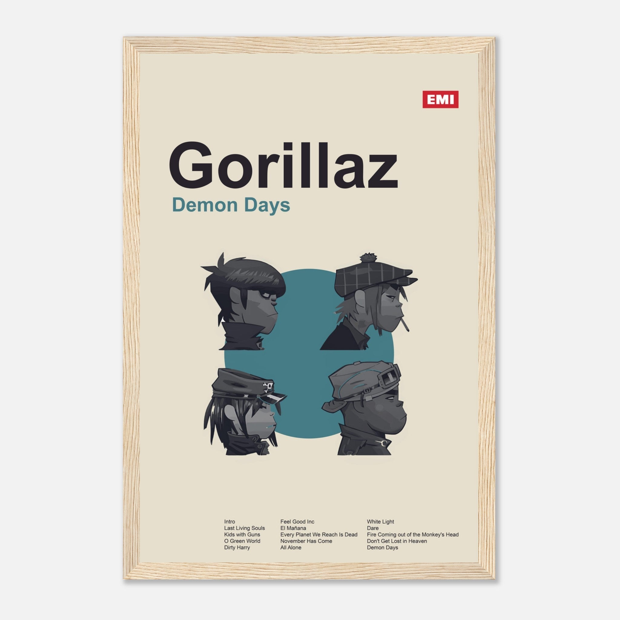 Golliraz Demon Daysポスター Gorillaz - Demon Days - Framed Poster - Bondi Records