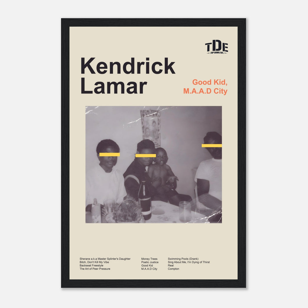 Kendrick Lamar - Good Kid, M.A.A.D City - Framed Poster - Bondi Records