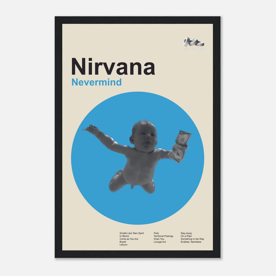 Nirvana - Nevermind - Framed Poster - Bondi Records