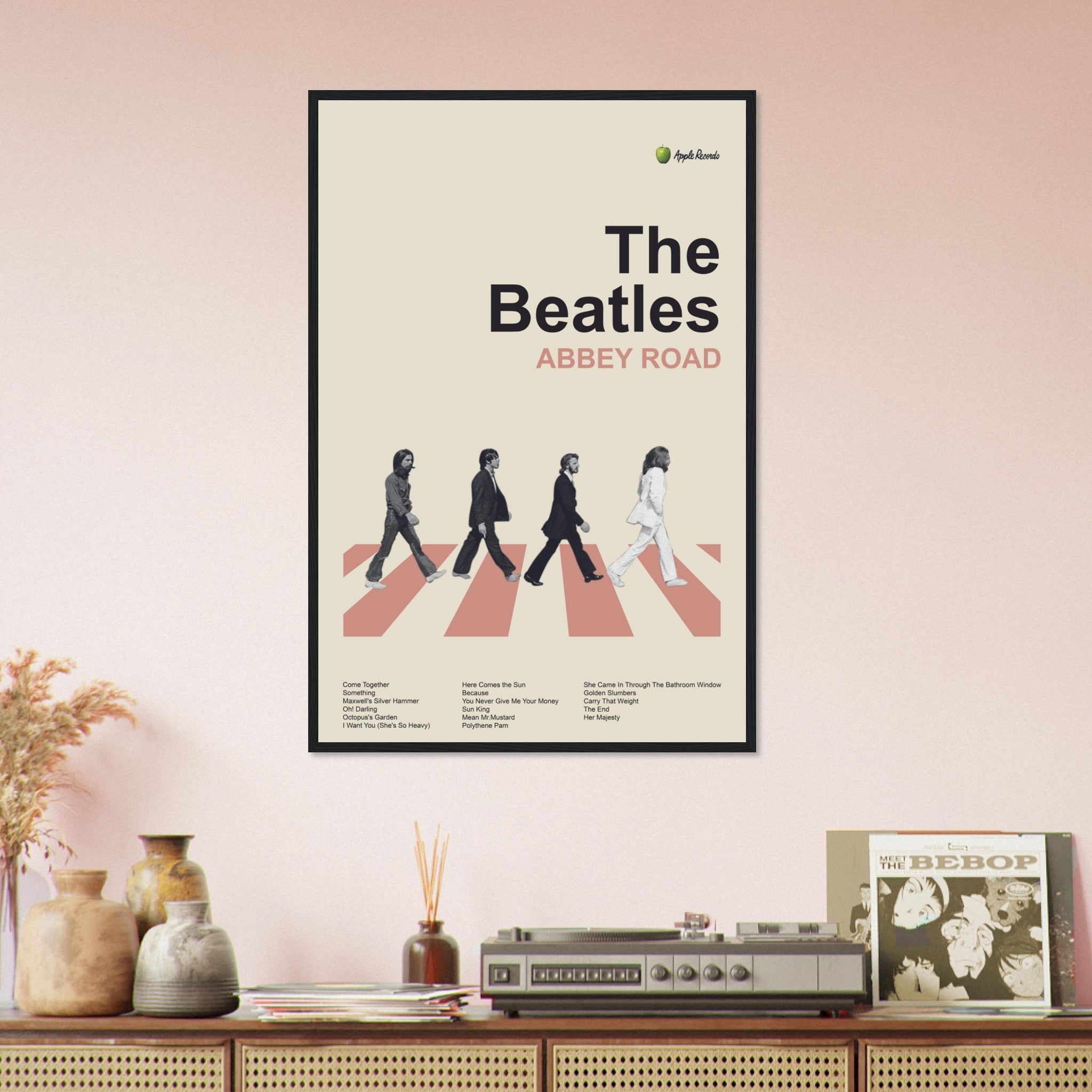 The Beatles Abbey Road Framed Poster Bondi Records the-beatles-abbey-road-framed-poster-bondi-records